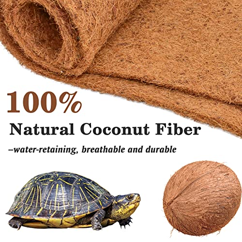 ZeeDix 3 Rolls Reptile Carpet, 16 x 36 inches Natural Coconut Fiber Liner Mat Flooring Accessories for Reptile Tank - Bearded Dragon Tortoise Lizard Turtle Snake Leopard Gecko Substrate Bedding - size: 3 Pcs (16X36in)