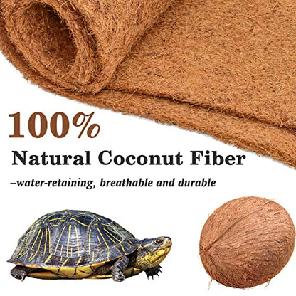 ZeeDix 3 Rolls Reptile Carpet, 16 x 36 inches Natural Coconut Fiber Liner Mat Flooring Accessories for Reptile Tank - Bearded Dragon Tortoise Lizard Turtle Snake Leopard Gecko Substrate Bedding - size: 3 Pcs (16X36in)