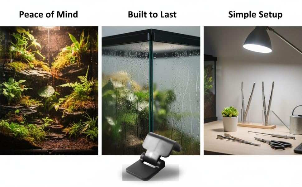 6 Pcs Reptile Cage Lock with Black Plastic Clips, Terrarium Lid Latch, Old Version Escape Prevention, Fits 0.7 in Lid