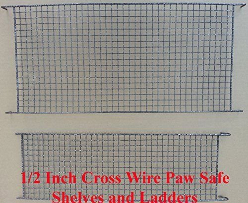 64" Extra Large Chewproof Wrought Iron 4-Levels Tight 1/2-Inch Bar Spacing for Ferret Chinchilla Sugar Glider Rats Mices Rabbit Squirrel Hamster Cage with Removable Rolling Stand - color: Black Vein, size: 32"L x 19"W x 60"H With 1/2" Spacing
