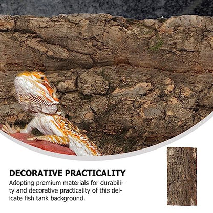 Ipetboom Reptile Cork Bark Background Natural Terrarium Decor for Reptile Habitat Safe Cork Bark Backdrop for Gecko Lizard Fish Tank Create Lifelike Environment