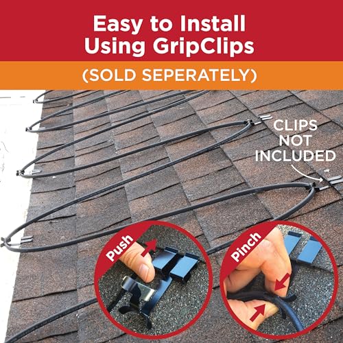 RADIANT SOLUTIONS HeatTapePro - Intelligent Commercial Grade Self-Regulating Heat Cable with GlowCap™ - 10 YR warranty - Ice Dam & Pipe Freeze Protection - 6 ft cable + 10 Ft Cord, 120V, 6 watts/Ft - style: Heat Tape Pro (6 FT)