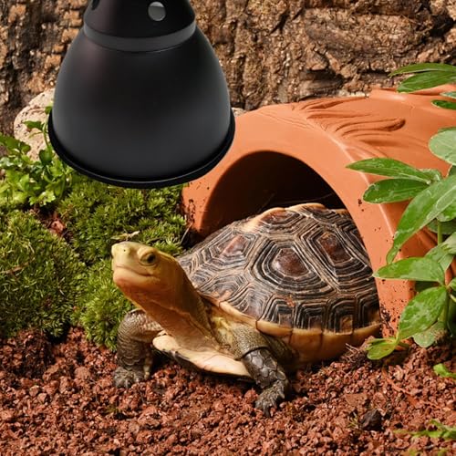 Reptile Heat Lamp Fixture - Deep Dome Basking Light Holder, Reflective Terrarium Lamp Shade | UVB Reptile Tank Light Fixture, Optical Dome Cover for Heat Bulb, Pet Habitat Light Accessory - color: 5.8inch
