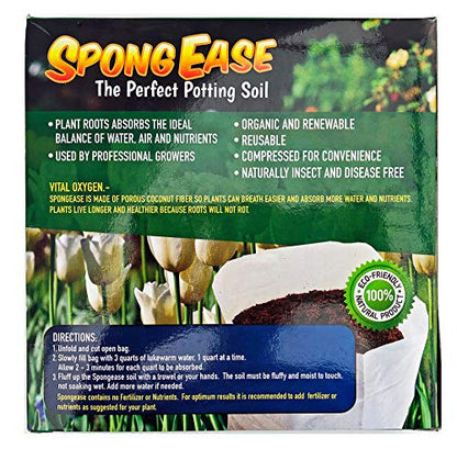 EnRoot Products LLC SpongEase 10 Quart - Coco Coir, The Perfect Potting Soil - for Plants, Seed Starting and cuttings - in Pop up Bag