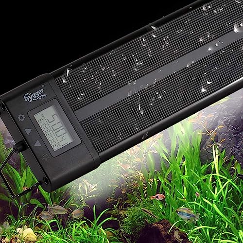 hygger Aquarium Programmable LED Light, for 18~24in Long Full Spectrum Plant Fish Tank Light with LCD Setting Display, 7 Colors, Sunrise Sunset Moon and DIY Mode, for Novices Advanced Players - size: 26W - 18in~24in