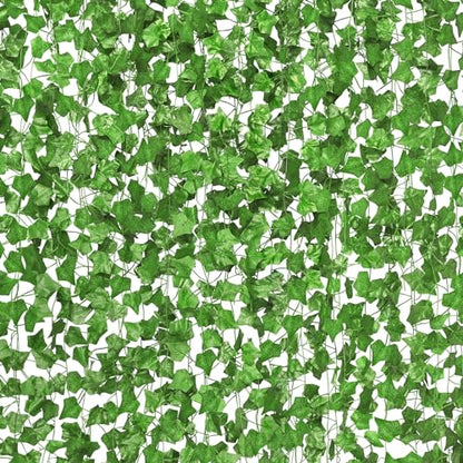CQURE 14 Pack 98Ft Artificial Ivy Garland,Ivy Garland Fake Vines UV Resistant Green Leaves Fake Plants Hanging Vines for Home Kitchen Wedding Party Garden Wall Room Decor