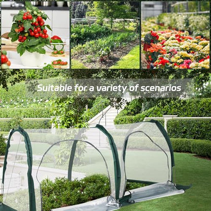 Portable Tunnel Greenhouse for Outdoors - Transparent Mini Greenhouses Ideal for Backyards and Outdoor Vegetable Cultivation (2M) - style: 2M/78.7”