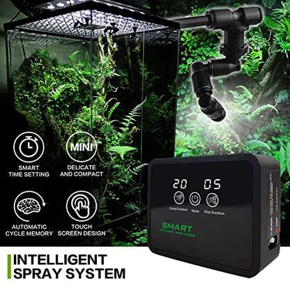 MYGIIKAKA Automatic Mister for Reptiles with Reptile Drinking Water Fountain Chameleon Accessories Automatic Circulation System Set
