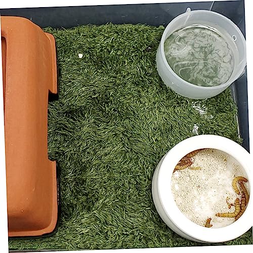 MERRYHAPY Decorative Artificial Lawn for Reptile Enclosure Snake Habitat Accessories Moss Terrarium Pad Lizard Tank Accessories Tortoise Habitat Double-Sided Absorbent Mat