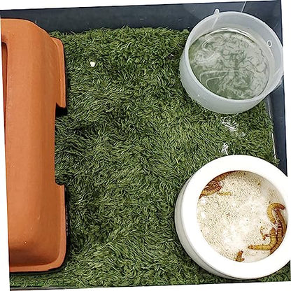 MERRYHAPY Decorative Artificial Lawn for Reptile Enclosure Snake Habitat Accessories Moss Terrarium Pad Lizard Tank Accessories Tortoise Habitat Double-Sided Absorbent Mat