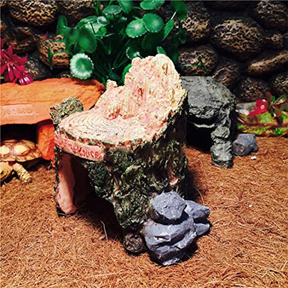 Hamiledyi Hermit Crab Hideout Snail Hiding Cave Resin Hideaway Habitat for Small Reptile Snail Hermit Crab Gecko Spider Frog Betta