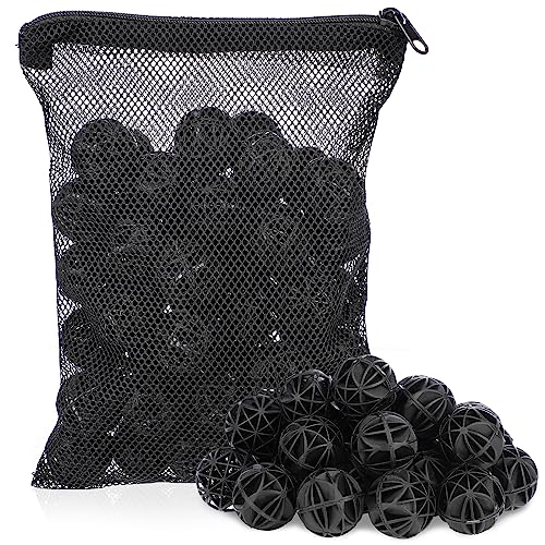 Segarty Aquarium Bio Balls, 1 inch Koi Pond Filter Media Bio Ball with Sponge for Aquarium Filter Canister Filter Biological Filtration for Freshwater Marine Fish Tank Sump (50 PCS with Mesh Bag) - color: bio ball, size: 50x