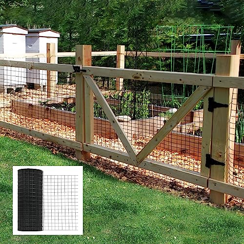 Hardware Cloth for Chicken Wire Fencing of Chicken Coop-2x3in Mesh AWG 16 Gauge 36in x 50ft Black PVC Coated Welded Wire Mesh Roll-Chicken Runs, Rabbit Hutches, Deer Barriers, Garden Mesh - color: Black, size: 2'' x 3'' 36 x 50' (AWG 16Ga)