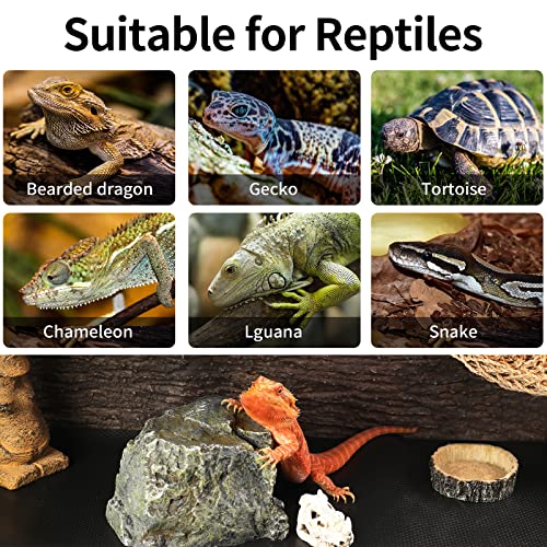 Reptile Mat 40 Gallon 1Pack 18x36, Bearded Dragon Tank Accessories, Terrarium Liner Bedding, Non-Adhesive Reptile Substrate Mat for Leopard Gecko, Snake, Lizard, Tortoise, Iguana Tank - color: 18x36" Black