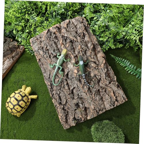 HANABASS 2pcs Cork Bark Aquarium Decoration for Reptiles Natural Terrarium Climbing Bark for Snake Gecko Habitat Versatile Fish Tank Landscaping Accessories