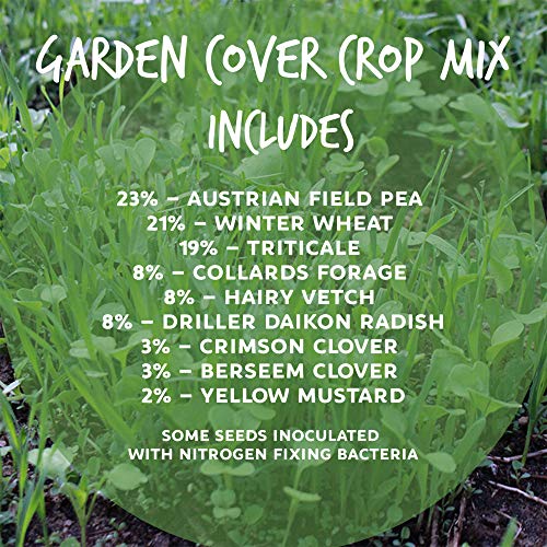 Mountain Valley Seed Co No-Till Farm and Garden Cover Crop Mix Seeds | 25 Lbs Bulk - Blend of Gardening Cover Crop Seeds: Hairy Vetch, Daikon Radish, Forage Collards, Triticale, More - size: 25 lbs