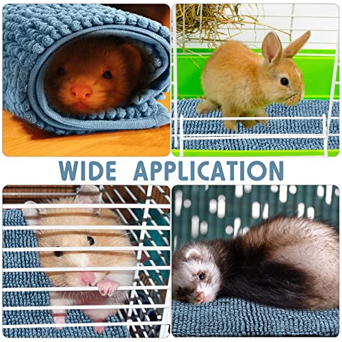 Amylove 4 Pcs Guinea Pig Cage Liner 16 x 24 Inch Washable Chenille Pee Pads Pet Dog Cat Bedding Training Mat Reusable for Small Animals Puppy Bunny Hamster Chinchilla - color: Blue, size: 16 x 24 Inch, style: Low Pile Chenille