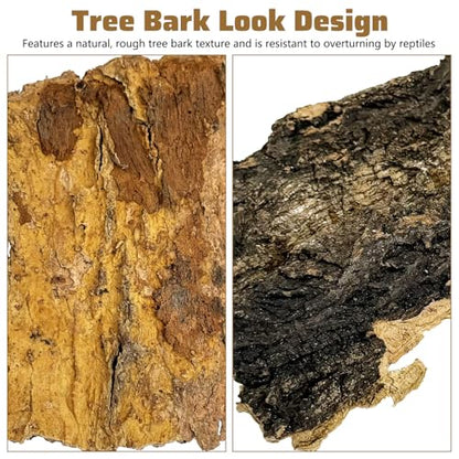 VCEPJH 2 Pack Reptile Wood Branches, Snake Climbing Branch and Cork Bark for Reptiles, 4 Pcs Natural Cork Flats for Snakes Spiders Bearded Dragons