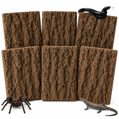 RHBLME 6 Pack Cork Bark for Reptiles, 11.8" L x 7.8" W Cork Bark for Terrarium, Reptile Tank Background Terrarium Backdrop Wall Decor Natural Reptile Climbing Mat