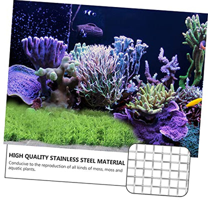 DECHOUS 10pcs Stainless Steel Aquarium Plant Mesh Grass Decor Net Fish Tank Accessory Rustproof Fish Tank Plant Holder