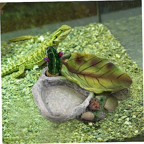 UKCOCO Crawling Pet Water Feeder Bright Colored Resin Reptile Drinking Dish for Turtles Lizards and Geckos Easy Frequent Use Pet Supplies