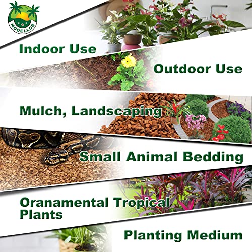 MODELLOR Premium Super Washed, Clean, Coco Chips [10 lb], Yields 2 cu ft. of Loose Chips. Plant Substrate, Organic, Reptile Bedding, Odor Absorbing, Grow Orchids, Mulch Indoor, Outdoor.