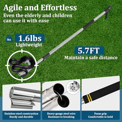 Snake Grabber Tool,Wide Jaw with Locking Function Reptile Tongs for Rattlesnakes Long Reach Folding Snake Catcher for Outdoor