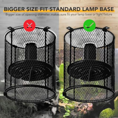 Simple Deluxe 2 Pack Reptile Heat Lamp Cage Heater Guard Anti Scald Mesh Cover, Heating Lamp Lampshade for Lizard Bearded Dragon Turtle Snake Terrarium - size: 2 Pack, style: Lamp Cage