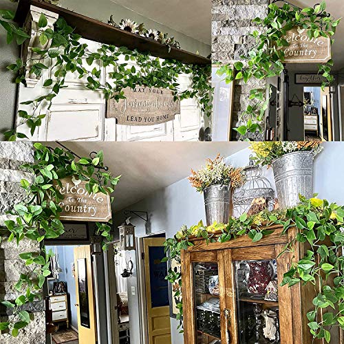Artificial Hanging Plants 2pcs Fake Hanging Ivy Plants UV Resistant Plastic