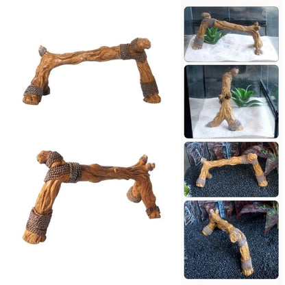 9.4" Realistic Branches Climbing Terrarium Aquarium Driftwood Crafts Snake Branch Reptile Resin Climb Tree Habitat Decoration for Gecko Dragon Frog Tortoise Chameleon Fish Tank Pet Supplies