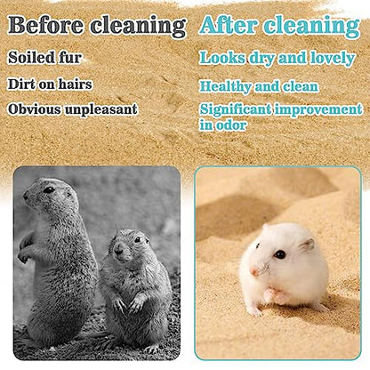 Sukh Hamster Desert Sand 15OZ - Fine Sand Bath for Reptile Hermit Crab Dwarf Hamster Chinchilla Gerbil Turtle as Zoo Med Repti Sand Substrate Hamster Bedding Cleaning Supplies Odor Control Hides Dig - color: Brown