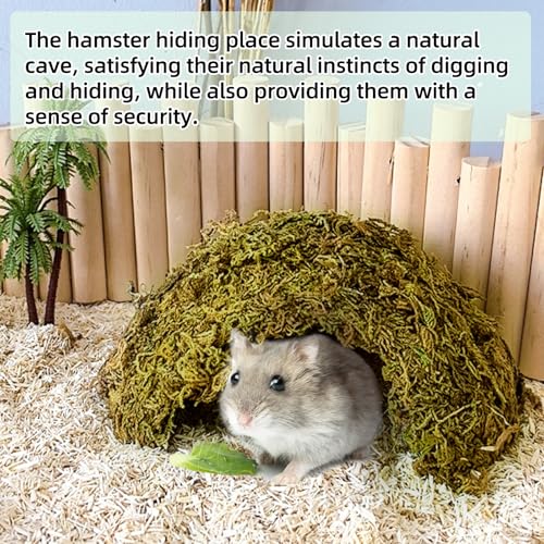 kathson 1Pcs Hamster Hideout, Moss Coconut Hut, Pet Hiding House, Hamster House for Mouse Mice Rat Guinea Pigs Reptiles - size: 1 PCS