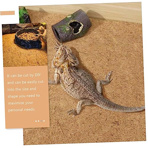 Yardwe Terrarium Liner for Reptiles Jute Fiber Pad for Tortoise Lizard and Snake Tanks Versatile Bedding Mat Reusable and Washable Cushion for