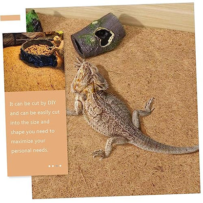 Yardwe Terrarium Liner for Reptiles Jute Fiber Pad for Tortoise Lizard and Snake Tanks Versatile Bedding Mat Reusable and Washable Cushion for