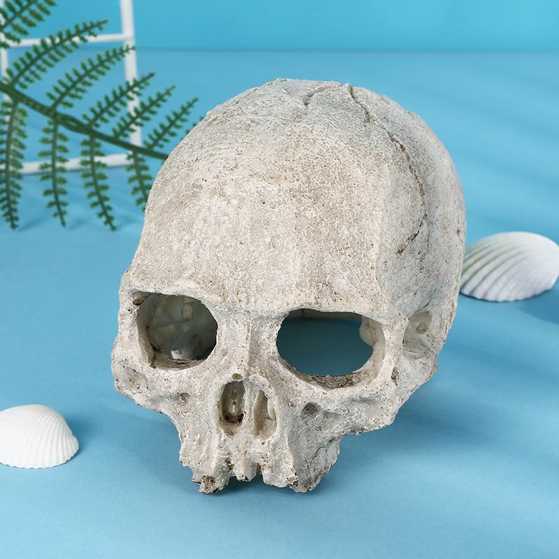Halloween Aquarium Landscape Skull Aquarium Skull Artificial Skeleton Decoration for Home Décor Aquarium Fish Tank Landscape Collectible Teaching Prop