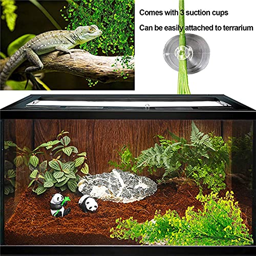 3pcs Reptile Plants Artificial Hanging Plants Fake Vines Climbing Terrarium Plant with Suction Cup Wall Decoration for Outdoor Indoor Lizards Geckos