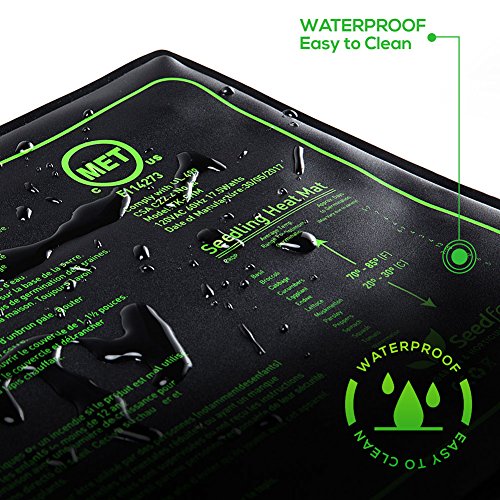 MET Certified Seedling Heat Mat, Seedfactor Waterproof Durable Germination Station Heat Mat, Warm Hydroponic Heating Pad for Indoor Home Gardening Seed Starter(20" x 20") - size: 1 Pack-20" X 20"