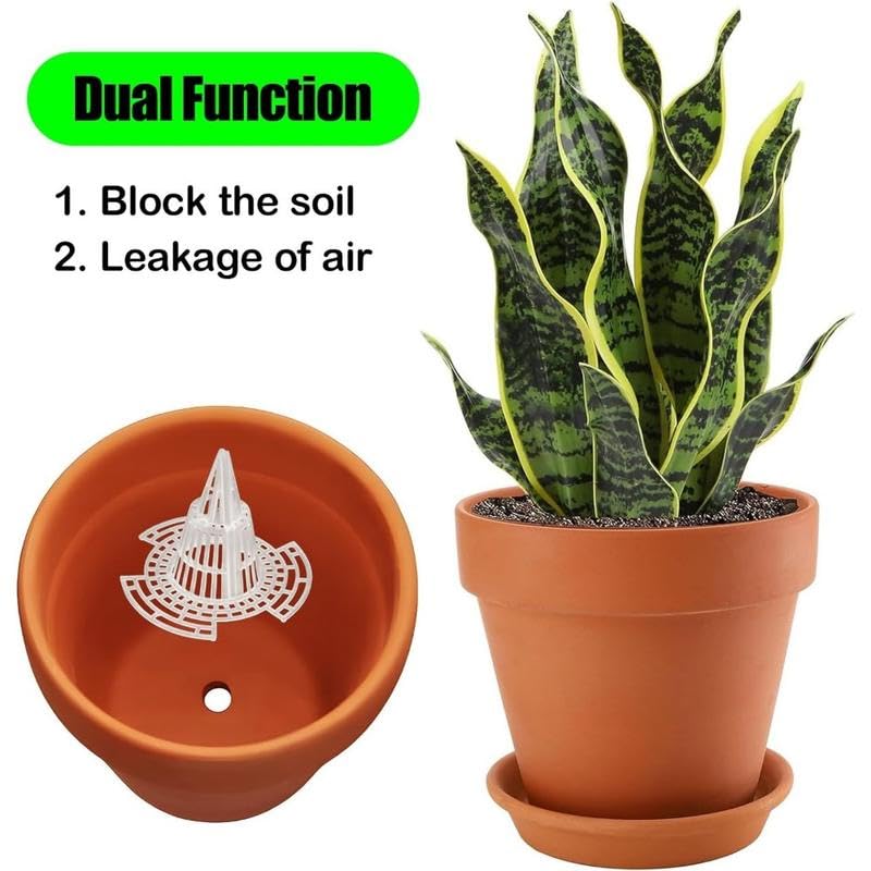 10Pack Cone Flower Pot Hole Mesh Pad, Upgraded Planter Bottom Grid Mat Mesh Hole Screens for Keeping Soil from Flowing- Breathable Gasket-Drainage Netting for Bonsai,2 Sizes (Small) - size: Small