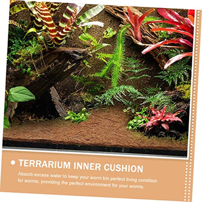 Yardwe Terrarium Liner for Reptiles Jute Fiber Pad for Tortoise Lizard and Snake Tanks Versatile Bedding Mat Reusable and Washable Cushion for