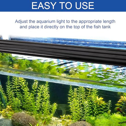 Led Aquarium Light, Full Spectrum Fish Tank Lights, 10/20 Gallon Freshwater Fishtank Hood Lighting for Grow Fish, Plants, Adjustable from 19 to 24 Inch - size: 18-24 IN