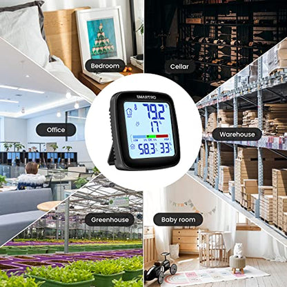 SMARTRO SC92 Professional Indoor Outdoor Thermometer Wireless Digital Hygrometer Room Humidity Gauge Temperature and Humidity Meter Pro Accuracy Calibration