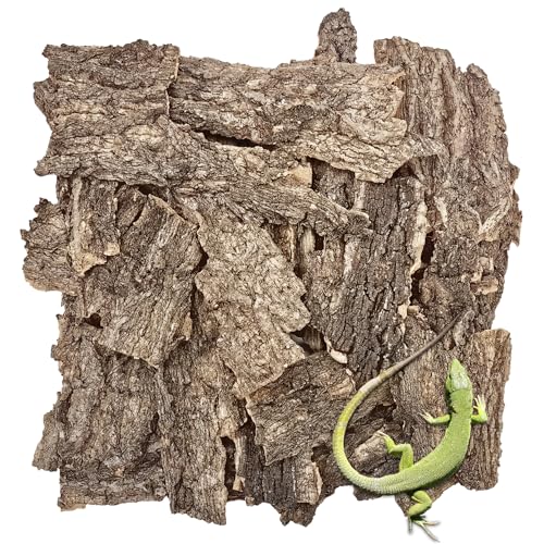 VCEPJH Reptile Bark Bedding,2 LB Natural Cork Bark for Reptiles Flat Cork Wood Terrarium Substrate Tank Supplies for Snake Spiders Bearded Dragons Hermit Crabs Geckos