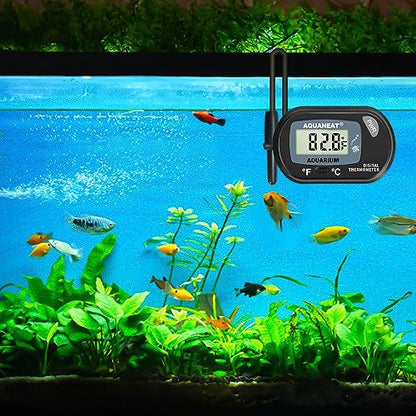 AQUANEAT Aquarium Thermometer, Fish Tank Thermometer, Digital Temperature Test, with Large LCD Display (1 Pack) - size: 1 Pack