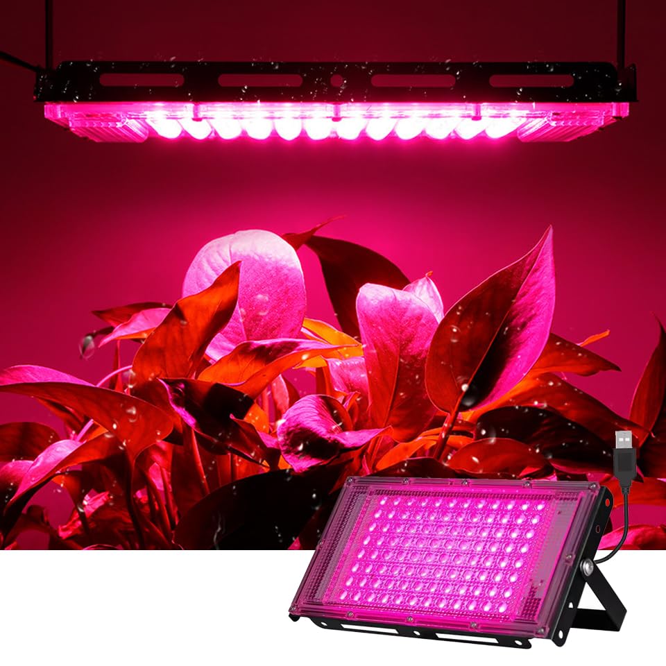 Grow Lights for Indoor Plants, LED Full Spectrum Grow Light with 150° Rotation Panel for Succulents, Seed Starting, Waterproof Plant Light for Indoor Gardening, Greenhouse & Hydroponics, 96 LED Chip - size: 5.9 × 1.2 × 10.2