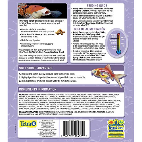 Tetra Pond Variety Blend, Pond Fish Food, for Goldfish and Koi, 1.32 Pounds, Pack of 6 - size: 1.32 Pound (Pack of 6)