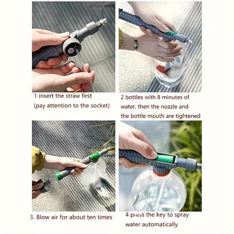 1PC Plastic Garden Sprayer - Handheld Pressure Pump Watering Can with Universal Thread for Plant Watering and Fertilizer Application, Grey - color: Gray