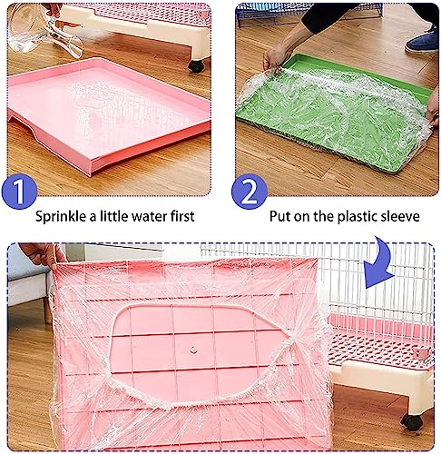 100 pcs Disposable Cage Liners, Clear Plastic Rabbit Cage Liner Bag, Universal Toilet Film for Bunny, Hamster, Totoro, Hedgehog, Guinea Pig and Small Animals (100pcs, 47in) - size: 100 count