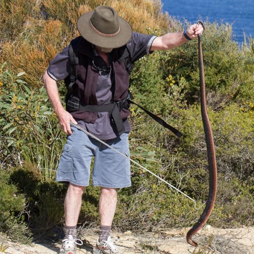 SUPVOX Retractable Stainless Steel Snake Hook Snake Grabber Tool for Safe Reptile Handling and Catching in Outdoor and Pet Care Use