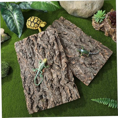 TOYANDONA 2pcs Cork Bark for Reptiles Tree Bark Hideout for Aquariums and Terrariums Climbing Surface for Bearded Dragons and Lizards Flexible Configuration for Any Fish Tank
