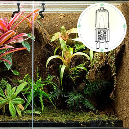 Tarpop 12 Pcs G9 Heat Lamp Bulbs for Reptile Mini Halogen Bulb 25w Infrared Reptile Heat Lamp for Bearded Dragon Gecko Turtle Lizard(25 Watts)